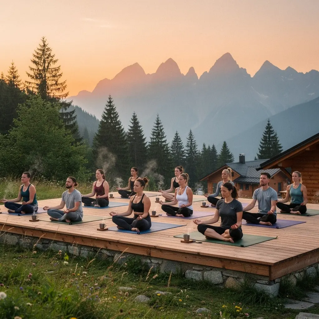 Relaxujúca scéna s osobou, ktorá si vychutnáva čaj v pohodlnom kresle.